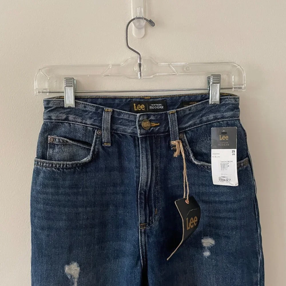 NWT Lee Vintage Modern High Rise Straight Leg Ankle 25 KC Blues - Picture 2 of 16